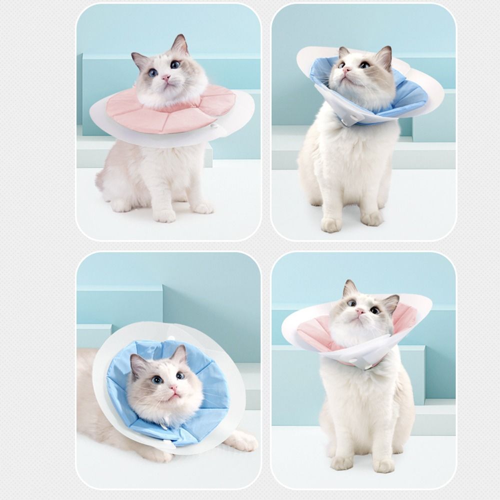 Double-layer PVC Cat Elizabeth Circle Adjustable Kitten Neck Cone Thin Wound Recovery Headband  Dog