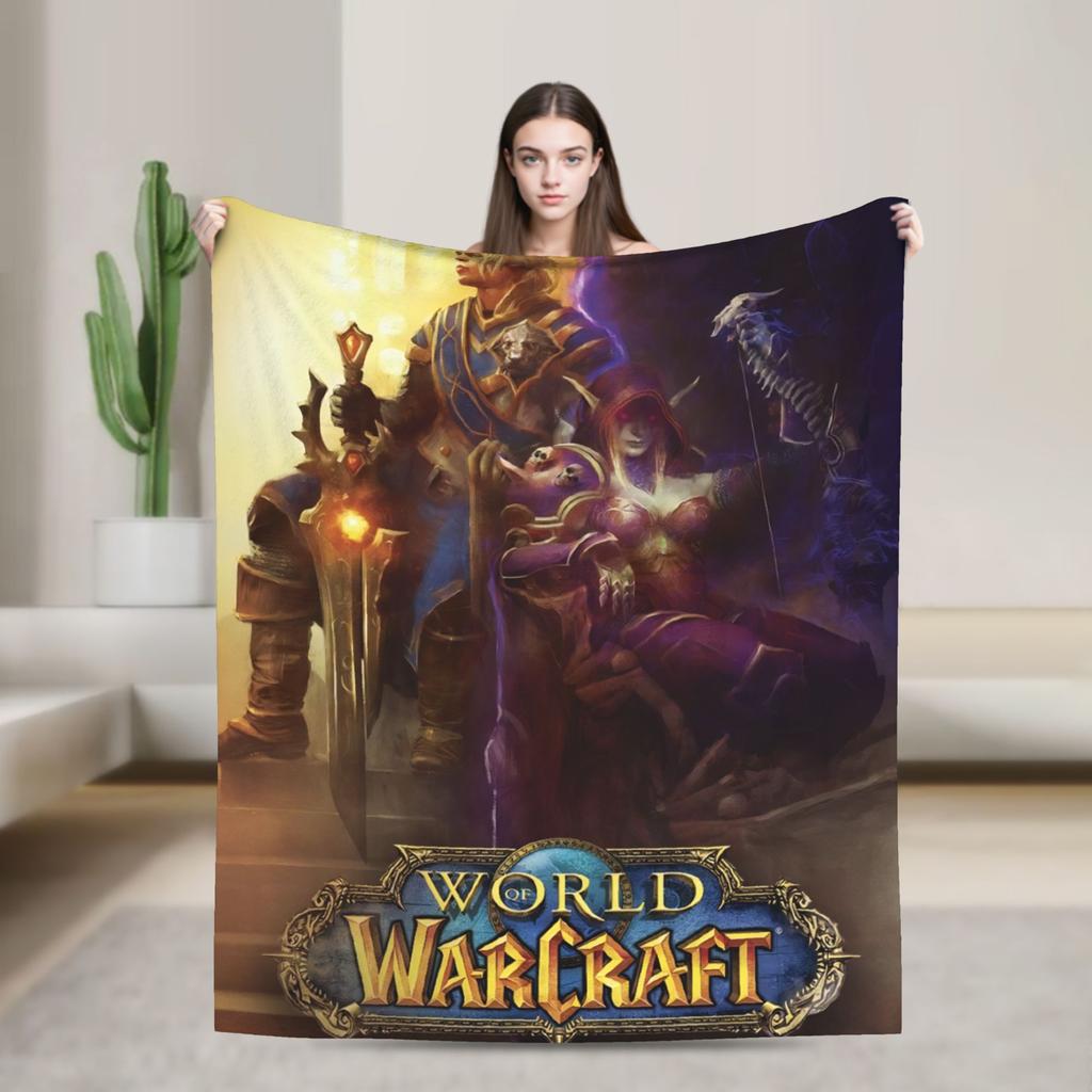 World of Warcraft Game Flannel Blankets Super Warm Throw Blanket for Outdoor Travel Office Aesthetic Bedspread Sofa Bed Cover