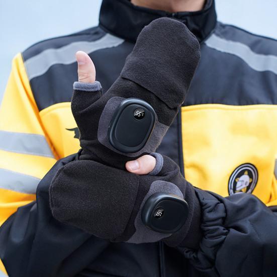 1 Pair Heated Gloves for Men Women Smart Thermostat Control Rapid Heating Rechargeable Hand Warmers Electric Heating Glove for Work Cycling