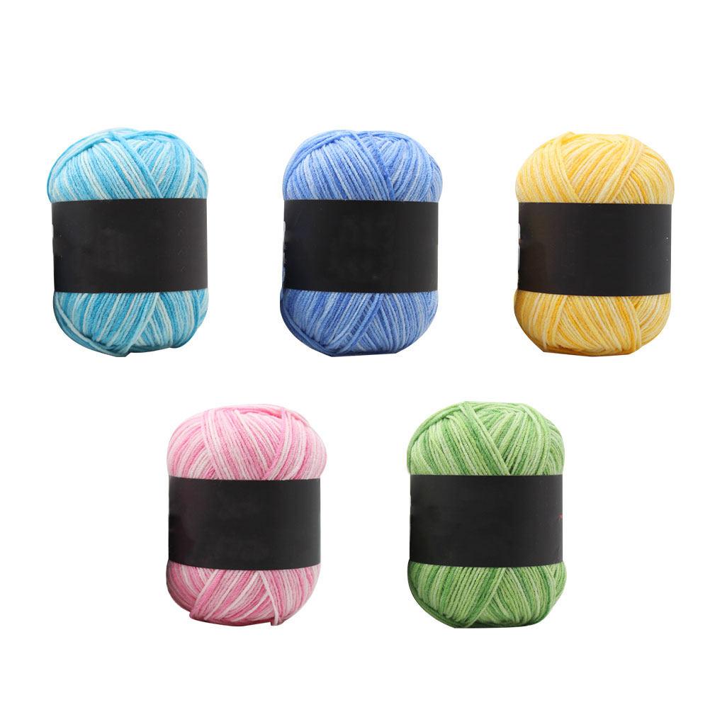 5 Rolls Multicolor Gradient Cotton Yarn for Hand Knitting Crochet Projects Sweaters Hats Gloves Scarves Shawls Christmas Gifts