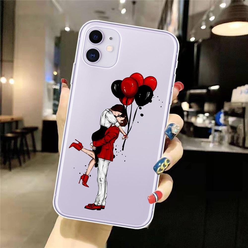 Soft Fashion Phone For Iphone 11 12 8 6s Pro XR 6 Mini 14 Plus 13 XS Max 7 X Silicon Silicone Soft Straight TPU Case Cover