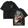 Camiseta Johnny Joestar JoJo's Bizarre Adventure Para Roupas Masculinas Algodão Lavado Casual Manga Curta Camisetas Soltas Tops