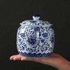 Biscottiera in Porcellana Bianca e Blu Stile Cinese Barattolo Sigillato per Caramelle e Frutta Secca Artigianato Ceramica Barattolo di Stoccaggio Decorazione per la Casa