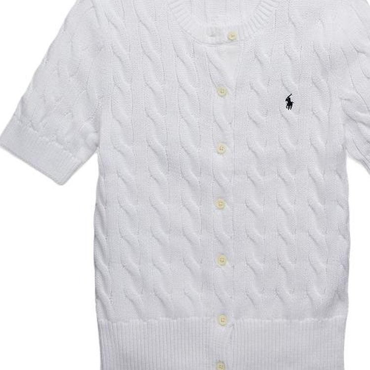 Polo Ralph Lauren SS23 Logo Embroidered Single-Breasted Knit Sweater Women sweater White WMPOSWENDW20151-100