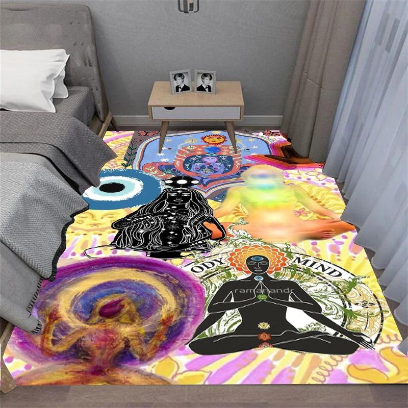 3D Chakra Printed carpet non-slip carpet door mat Yoga mat bedroom decoration area rug bedroom decor birthday gift