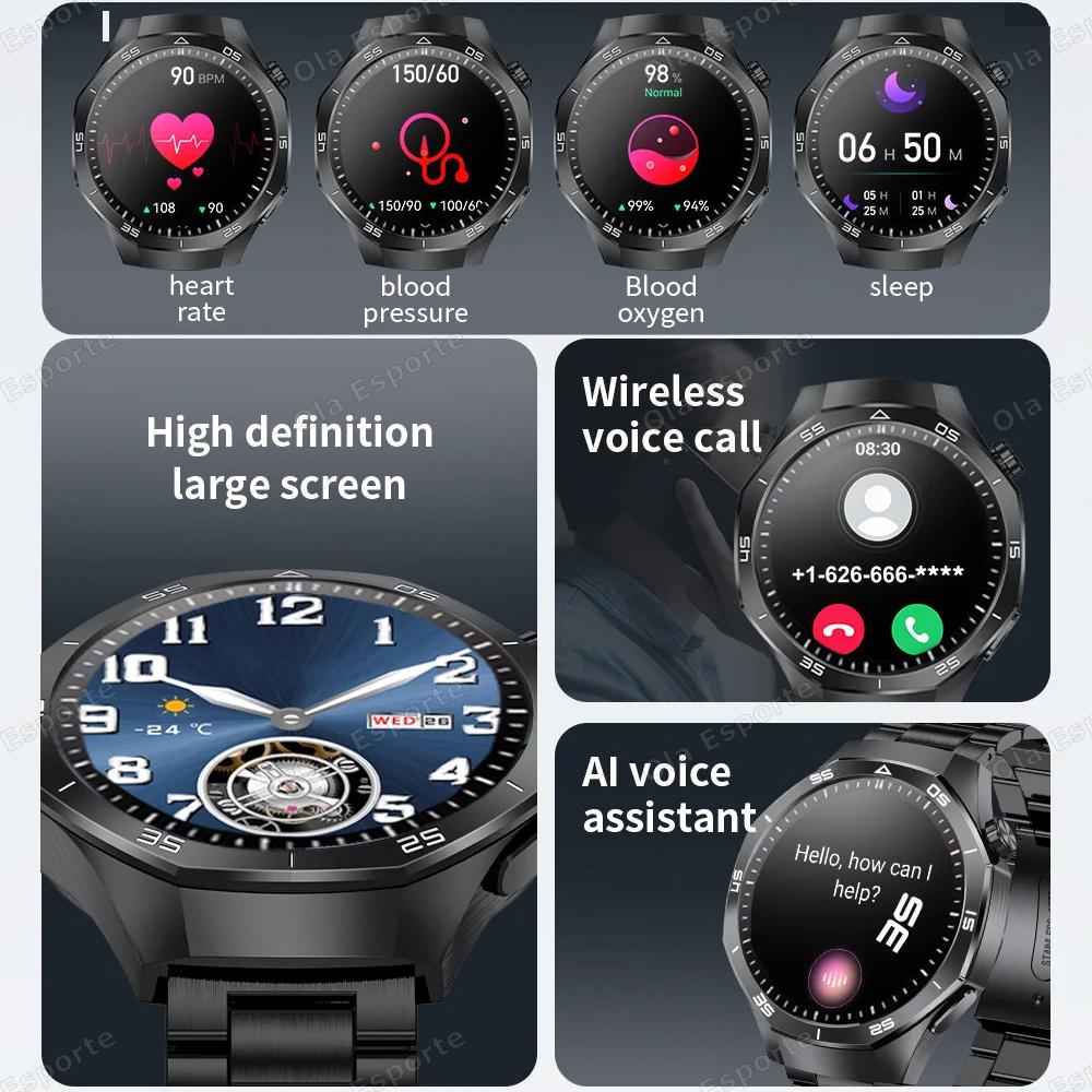 New Watch 5 GPS Track Smart Watch Men 360*360  Screen Bluetooth Call Waterproof ECG Health Monitor Man Sports Smartwatch