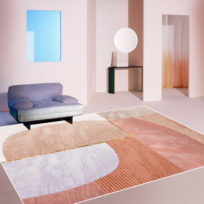 Light Luxury Simplicity Pink Carpet Living Room Nordic Style Creative Minimalism Sofa Area Rugs Bedroom Non-slip Soft Floor Mats
