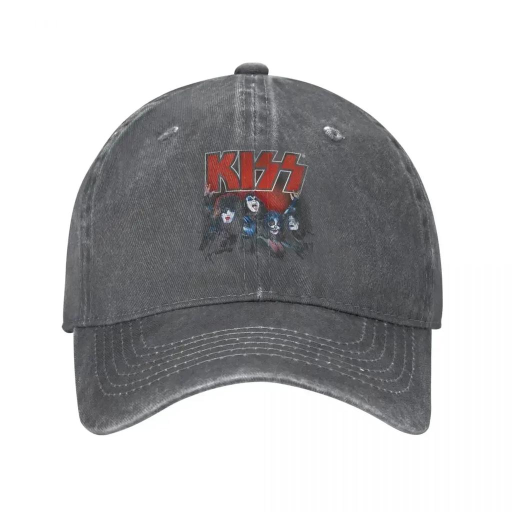 Kiss Kings Unisex Style Baseball Cap Rock Brand Distressed Washed Hats Cap Casual Outdoor Activities Snapback Hat