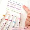 6Pcs Flower Line Shaped Highlighter Pens, Roller Tip, Curve Liner Marker, Writing, Journaling, Drawing Stationery, Kawaii