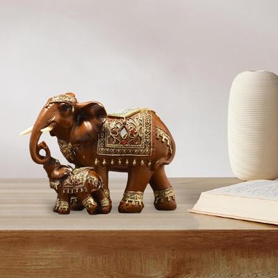 Elefantenfamilie Statuen Stehende Figuren Multifunktionale Tischdekoration Fengshui Ornament für Büro Schreibtisch Niedlich
