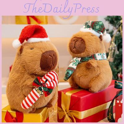 Touca de Pelúcia Capivara de Natal Decoração Festiva de Natal Boneca de Pelúcia Presente Crianças