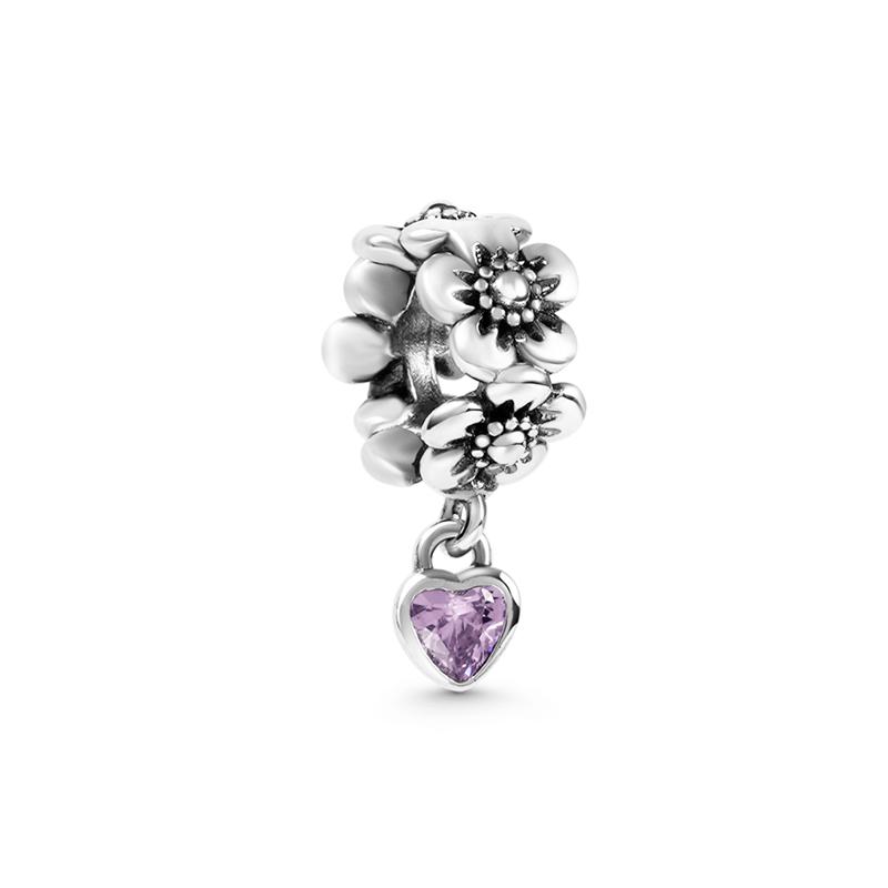Doe-het-zelf Dames Sieraden Cadeaus Roze Paarse Serie Charms Glinsterende Oneindigheid Harten & Sterren Lavendel Bloemen Kralen Passend op Originele Armband