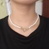 Imitation Pearl Heart Pendant Necklace - Women's Light Luxury Versatile Choker