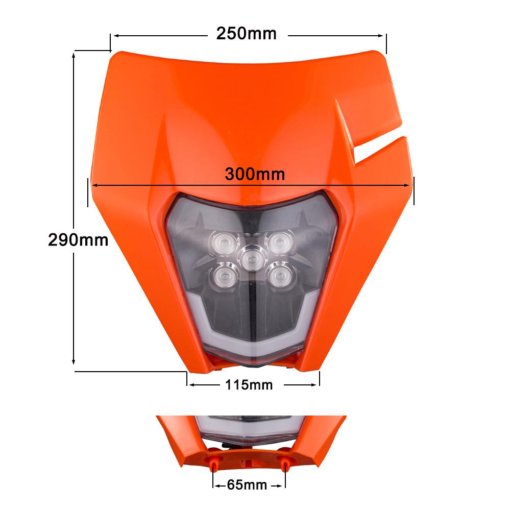 Motorcycle LED Headlight Headlamp Universal Head Light For KTM EXC EXCF SX SXF XC XCF XCW XCFW Dirt Bike Enduro