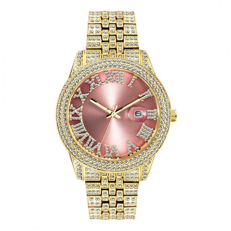 MISSFOX Luxury Water Resistant Watch Hip Hop Bling Calendar Quartz Women Men