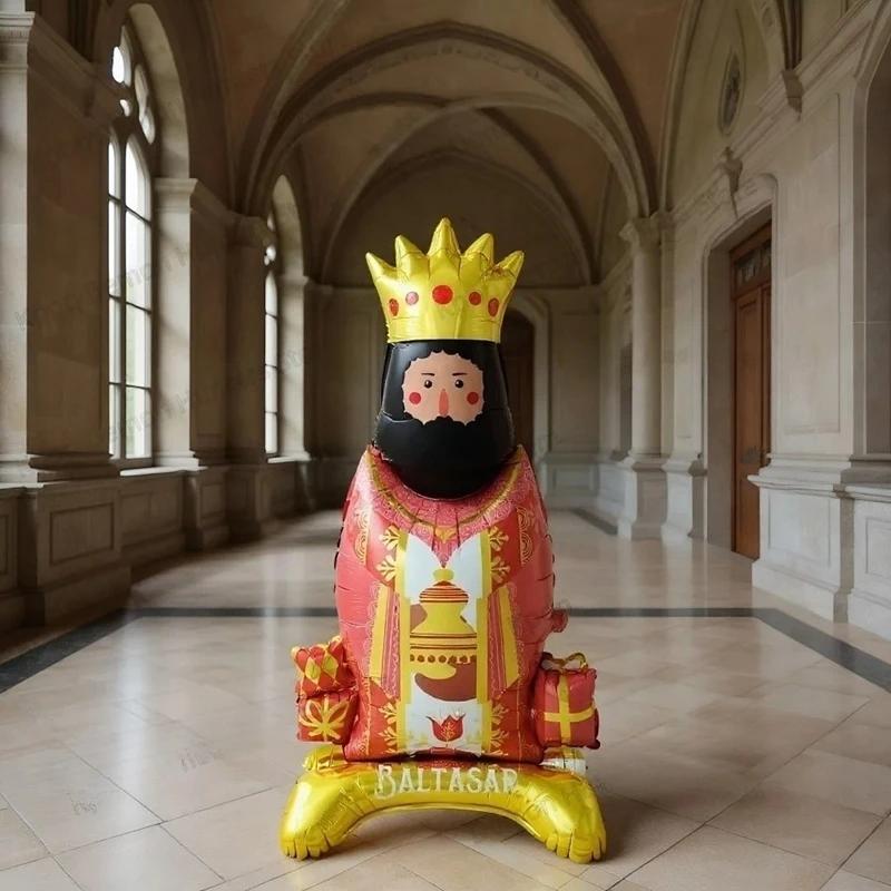 Party Balloons 3 Pieces King Shape Standing Birthday Supplies Christmas Holiday Balloons For Party Planners Christmas Home Shop
