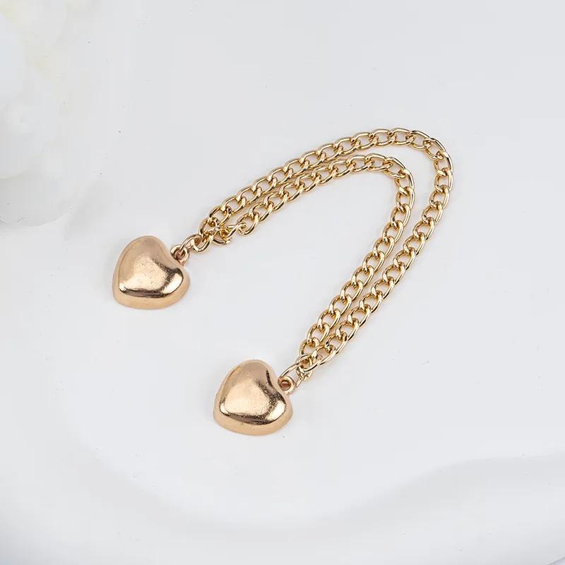 Multi-Function Magnetic Clothing Clip with Chain Metal Buttons Clip Clothes Scarf Trouser Legs Cuff Fixing Magnet Buckles
