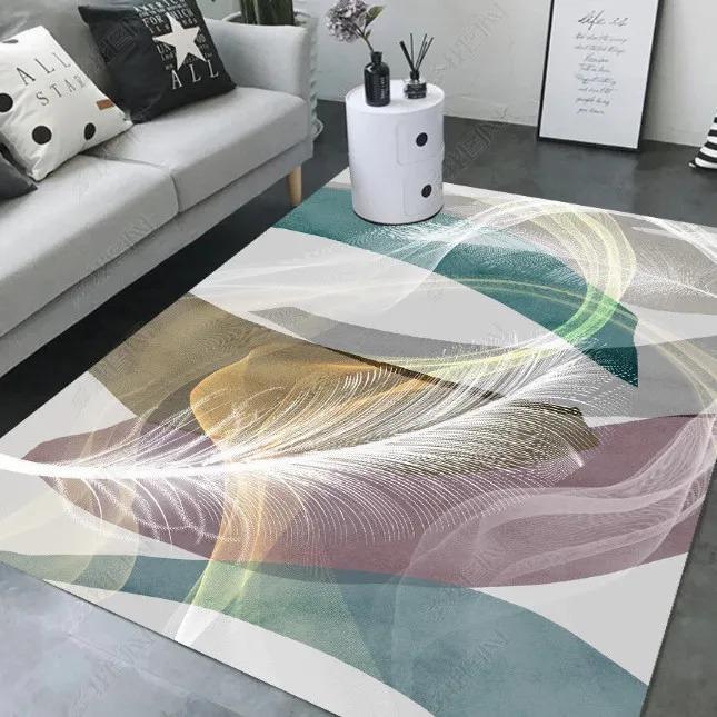 Nordic Feather Carpet Living Room Sofa Decor Bedroom Bedside Area Rugs Cloakroom Non-slip Washable Home Coffee Table Floor Mat