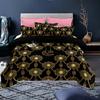 Ramadan Duvet Cover King Queen Religious Themed Quilt Cover Muslim Believer Polyester Bedding Set Pillowcases Brownish Yellow