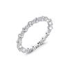 MODIAN 925 Silver Trendy Delicate Square Round CZ Stacking Slim Eternity Band Rings For Women Fine Jewelry Gifts