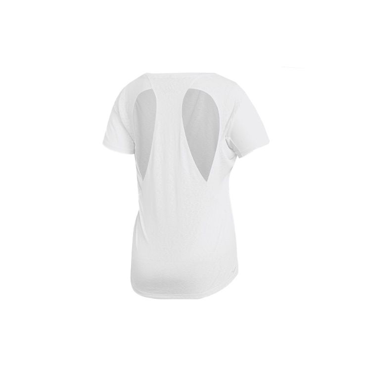 Adidas Casual Sports Running Backless Round Neck Short Sleeve T-Shirt Women Tops White DQ3142