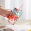 Lovwish Crystal Diamond Glass Straw Cup