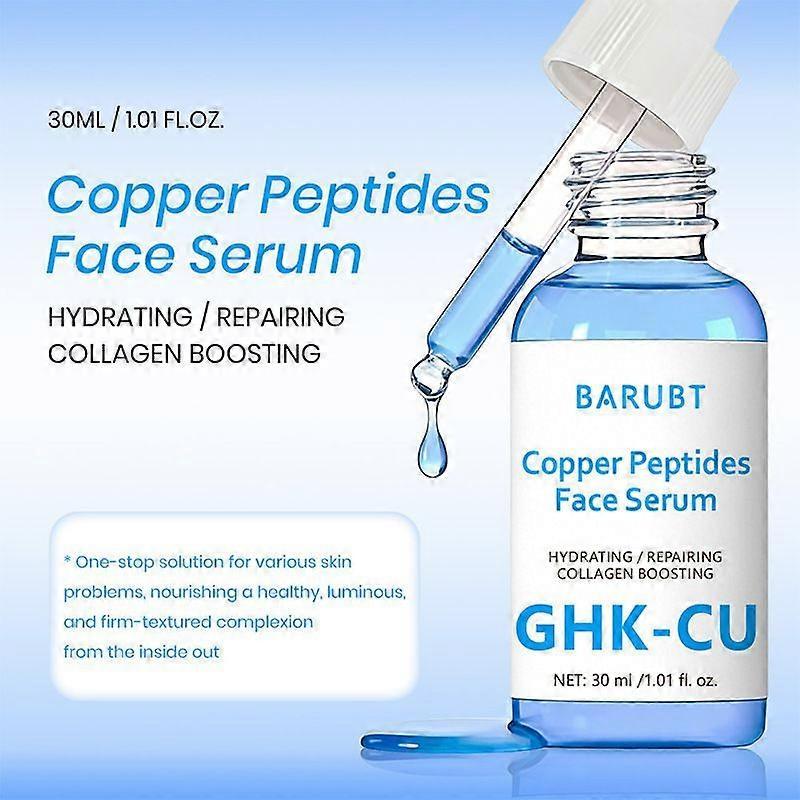 Siero Viso Peptidi di Rame con GHK-Cu, Siero Idratante & Riparatore che Stimola il Collagene, Siero Ringiovanente Anti-Età per Tutti i Tipi di Pelle, 30ml