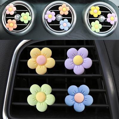 Auto Lufterfrischer Clip Auslass Dekoration Niedliche Blume Aromatherapie Lufterfrischer Buntes Flora Ornament Auto Innenraumzubehör