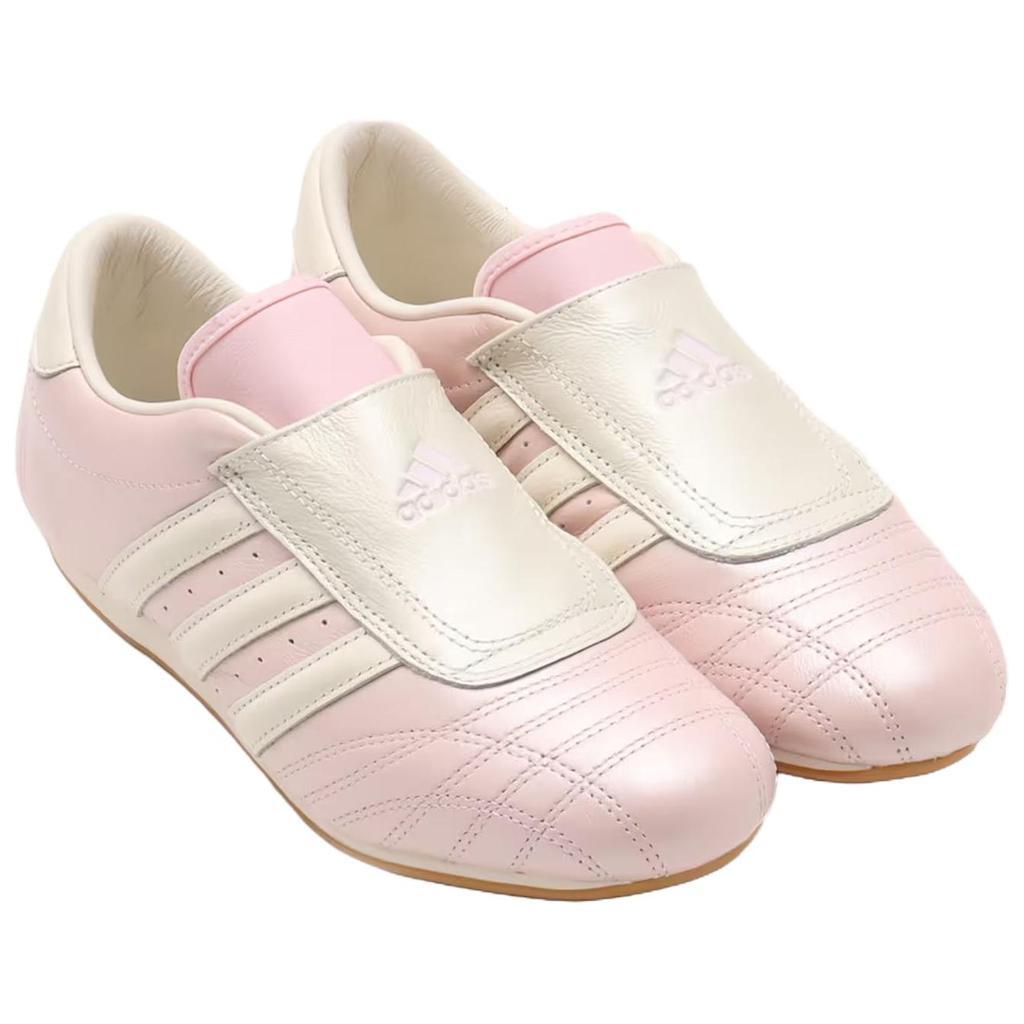Adidas Taekwondo Leather Comfortable Versatile Non-Slip Durable Low-Top Training Shoes Women sneaker Pink Beige JR3955