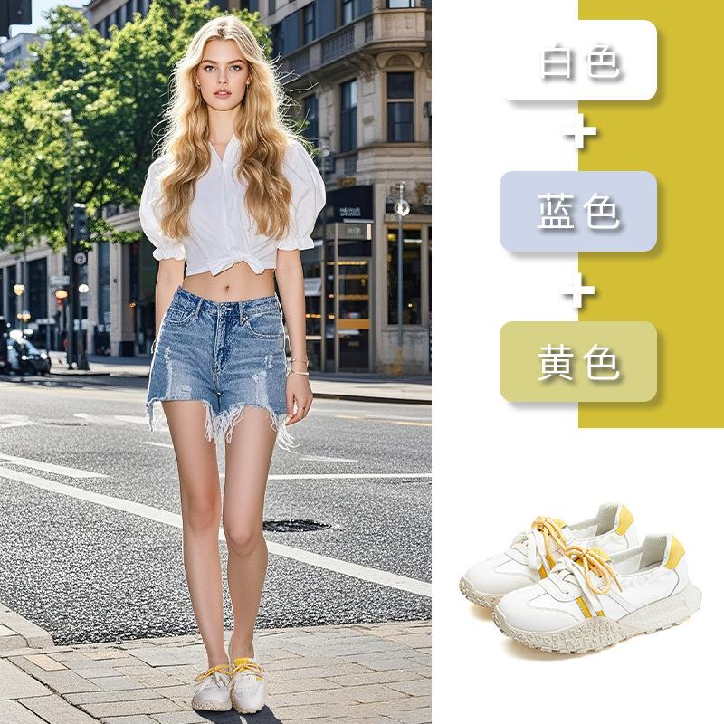 Genuine leather Forrest Gump shoes women's 2025 summer new casual versatile shoes children's platform sports shoes breathable German training shoes w