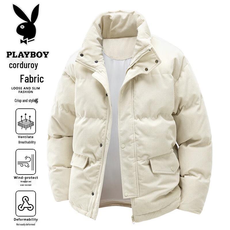 PLAYBOY Men's Stand Collar Padded Jacket