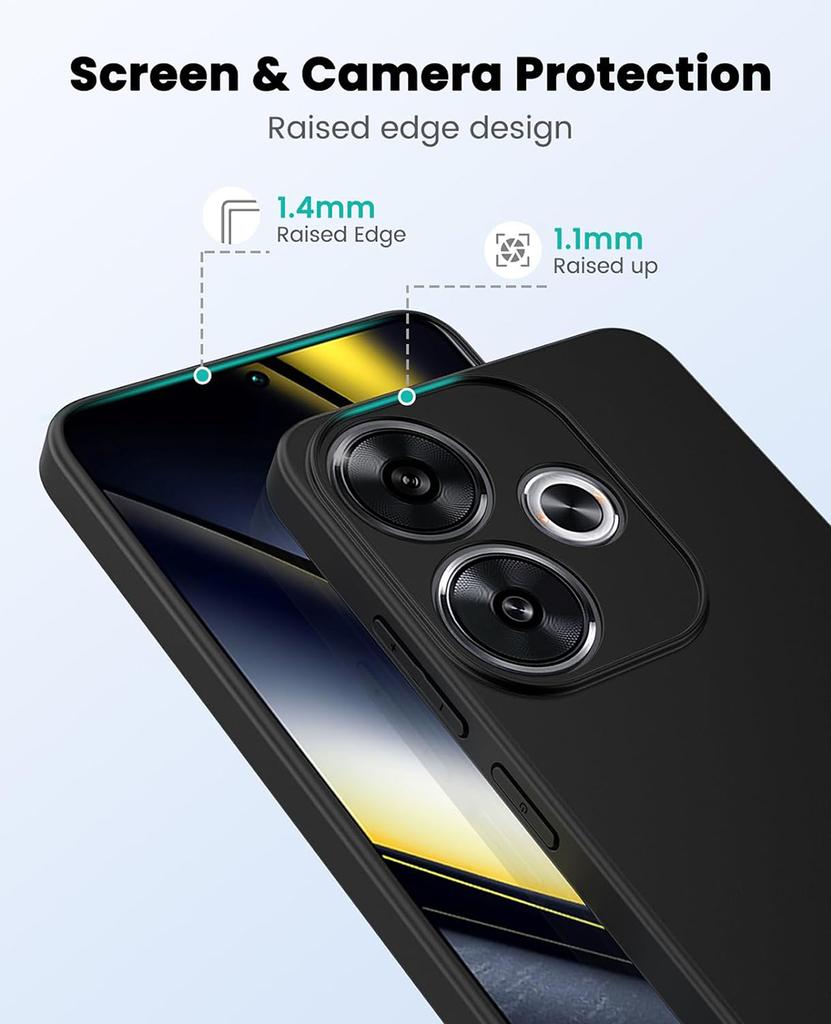 Matte Silicone Soft Phone Case For Xiaomi POCO F6 F X6 X Pro F4 F3 GT G Solid Black Slim Full Ultra Thin Back Cover