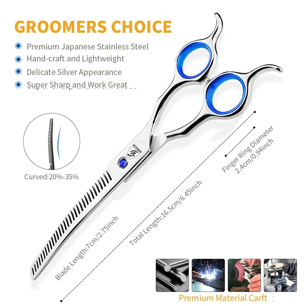 SANGELAR 6.5 Inch Professional Pet Grooming Thinning Scissors, Dog Grooming,4 Kinds Type To Choose, Essential Tools for Pet beauticians,Nice Tools