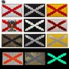 Reflective & Luminous Spanish Burgundy Cross Flag Embroidered Velcro Patch
