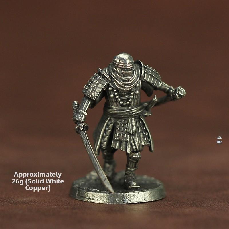New Metal Chess Piece Samurai Ninja Ancient Soldier Model Toy Desktop Game Gift Display Piece Static Action Figure Collectible