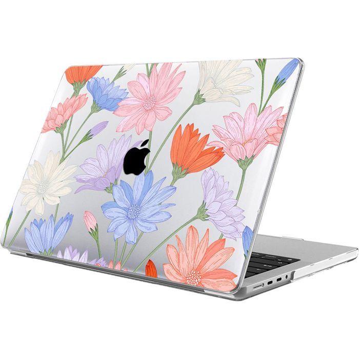 Coque pour MacBook Air 15 Pouces M4 M3 M2 2025 2024 2023, Protection Rigide Ultra Légère Antidérapante Motif Fleurs