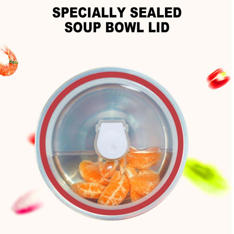 Elektryczne pudełko śniadaniowe z trzema warstwami, zaplanowanym gotowaniem i ogrzewaniem, izolowane pudełko śniadaniowe ze stali nierdzewnej