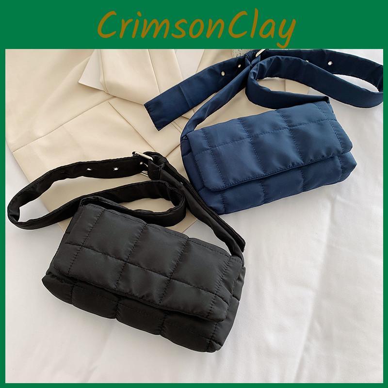 Stylish Urban Nylon Shoulder Bag Trendy Compact Crossbody With Zipper Closure