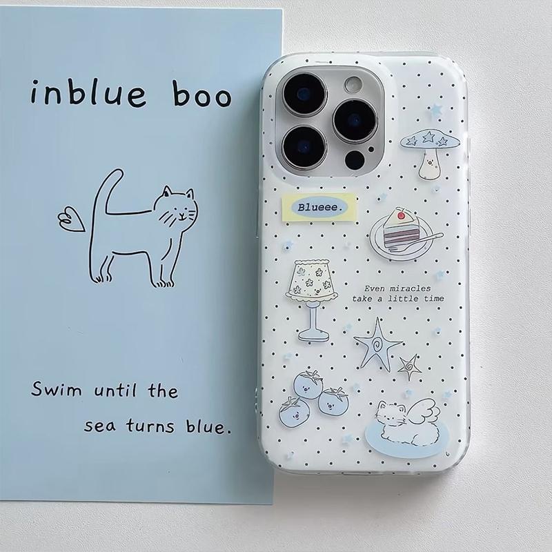 Coque de téléphone tendance INS Mignonne à pois Mignon Chat Ange Pour iPhone 17Promax Air 15 14 13 16 12 11Pro Max Mini 78Plus Avancée Housse Y2k