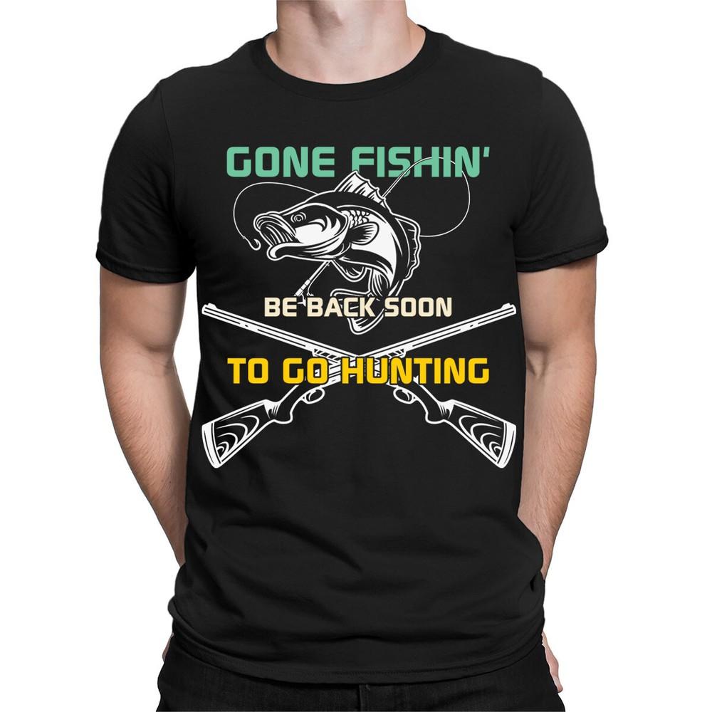 Funny Gone Fishing Hunting Angling Fish Fisherman Gift Mens T Shirts Top TA89