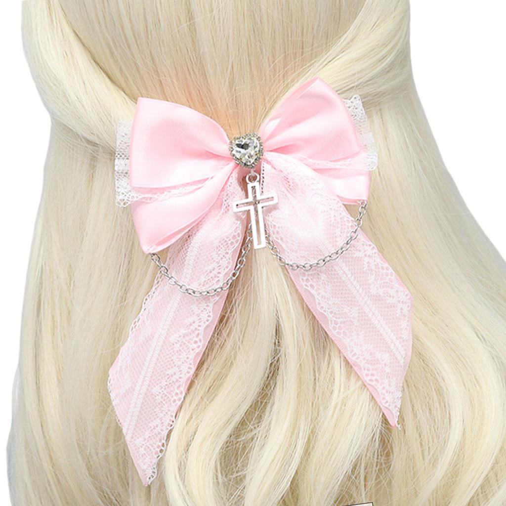 Ribbon Bowknot Hair Clip Side Clip Fashion Barrettes Women Ponytail Holder Female Hair Bows Masquerades Party Headpiece