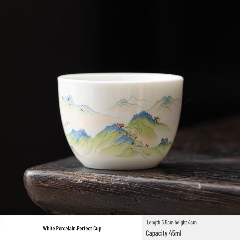 Horned Pansy White Porcelain Teacup