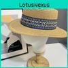 Bohemian Beach Straw Hat With Wide Brim For Summer Sun Protection And Casual Style