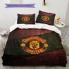 Manchester United F.C Vzorovaná Sada Povlečení a Prošívaná Přikrývka Domácí Dekorace Dárek (1 * povlak na peřinu + 2 * povlak na polštář bez jádra).xwn