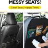 Back Seat Cover for Kids with 3 Pocket Storage Organizer, Waterproof Kick Mats Backseat Protector, Car Seat Back Protectors