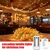 Christmas String Lights LED Twinkle Home Decor Waterfall Christmas Tree Vine Lights For Living Room Party Fences Railings Yard