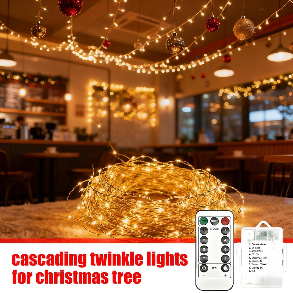 Christmas String Lights LED Twinkle Home Decor Waterfall Christmas Tree Vine Lights For Living Room Party Fences Railings Yard