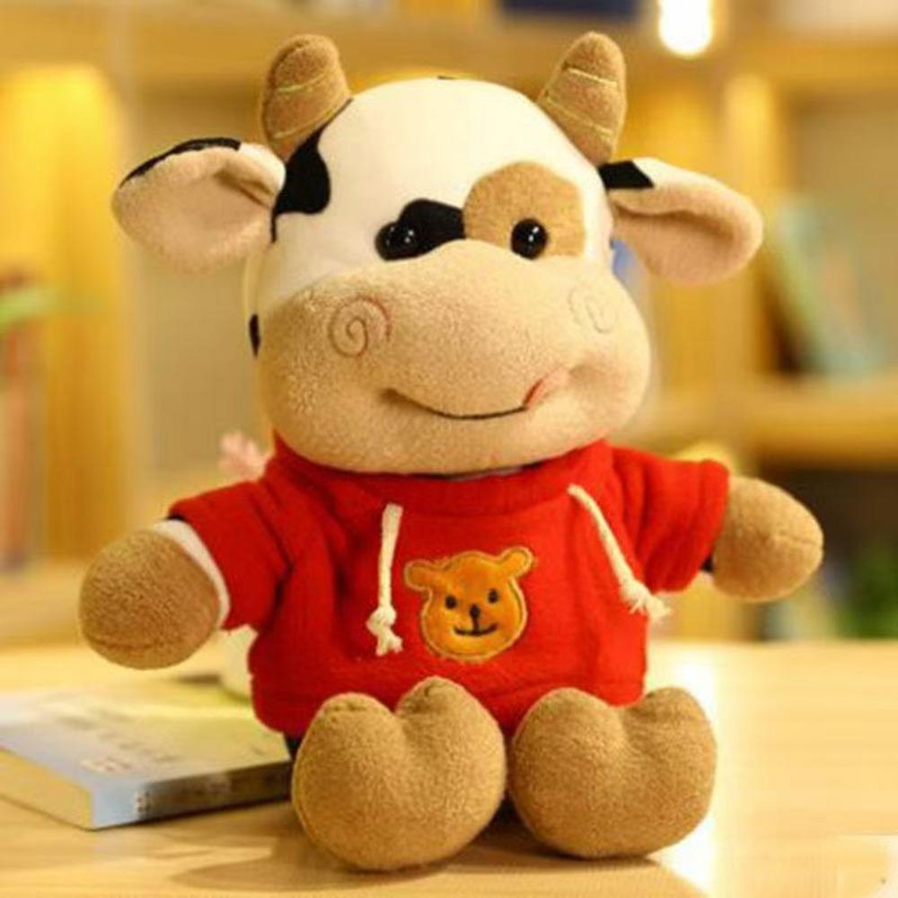 Cute Cow Doll Calf Plush Toy Zodiac Cow Doll Rag Doll Girl Birthday Gift Dressing Calf