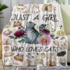 Cat Mom Blanket Gifts for Cat Lover Soft Flannel Throw Blanket Cats Gifts for Women Cats Couch Bedding
