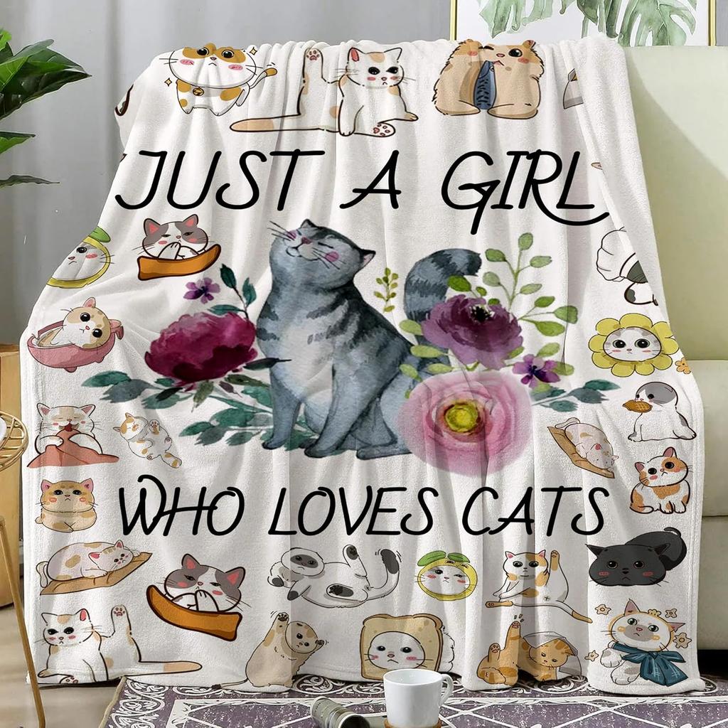 Cat Mom Blanket Gifts for Cat Lover Soft Flannel Throw Blanket Cats Gifts for Women Cats Couch Bedding
